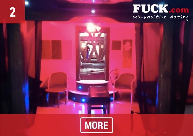 Interior view of a swingers club. Popcorn.dating